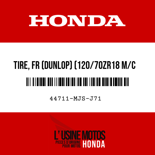 image de 44711-MJS-J71 TIRE, FR (DUNLOP) (120/70ZR18 M/C 59W)