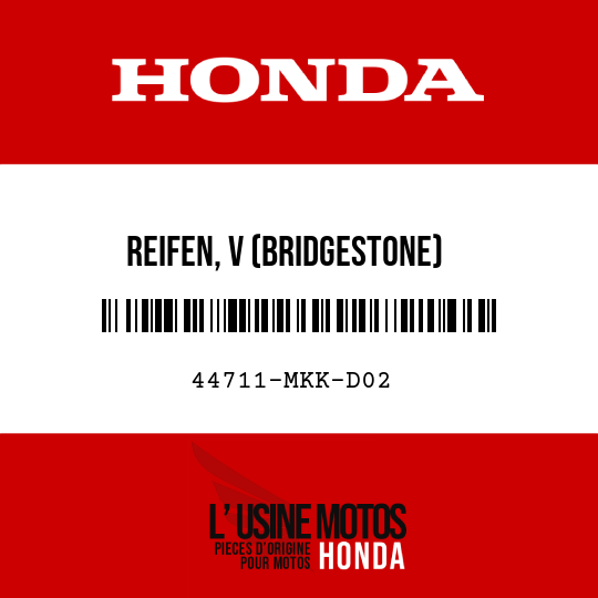 image de 44711-MKK-D02 REIFEN, V (BRIDGESTONE) (90/90-21M/C 54H)
