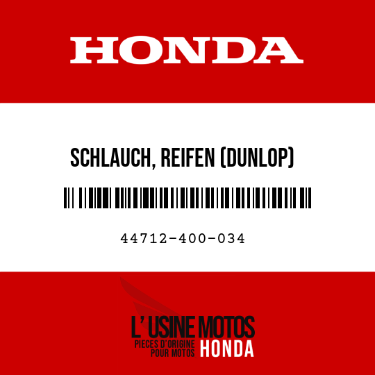 image de 44712-400-034 SCHLAUCH, REIFEN (DUNLOP)