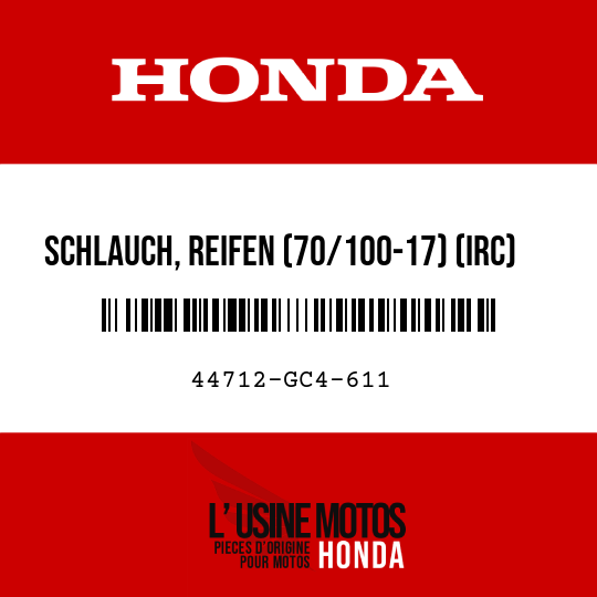 image de 44712-GC4-611 SCHLAUCH, REIFEN (70/100-17) (IRC)