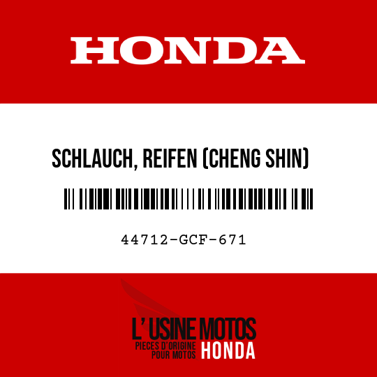 image de 44712-GCF-671 SCHLAUCH, REIFEN (CHENG SHIN) (225/250-14 TR4)