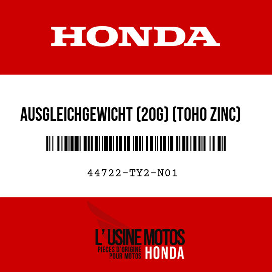 image de 44722-TY2-N01 AUSGLEICHGEWICHT (20G) (TOHO ZINC)
