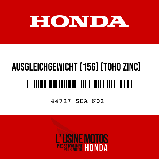 image de 44727-SEA-N02 AUSGLEICHGEWICHT (15G) (TOHO ZINC)