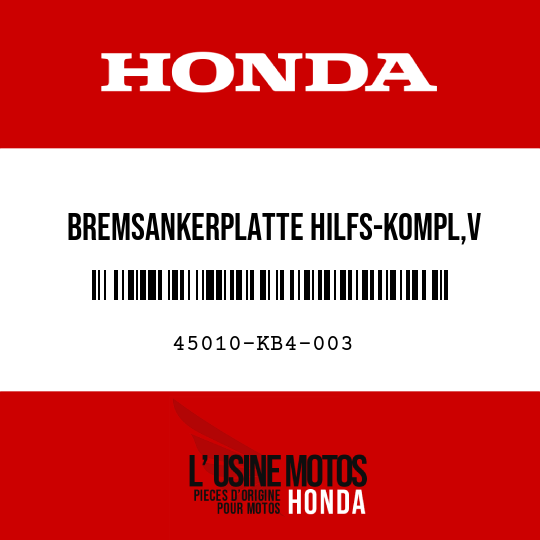 image de 45010-KB4-003 BREMSANKERPLATTE HILFS-KOMPL,V