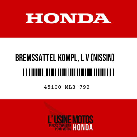 image de 45100-ML3-792 BREMSSATTEL KOMPL, L V (NISSIN)