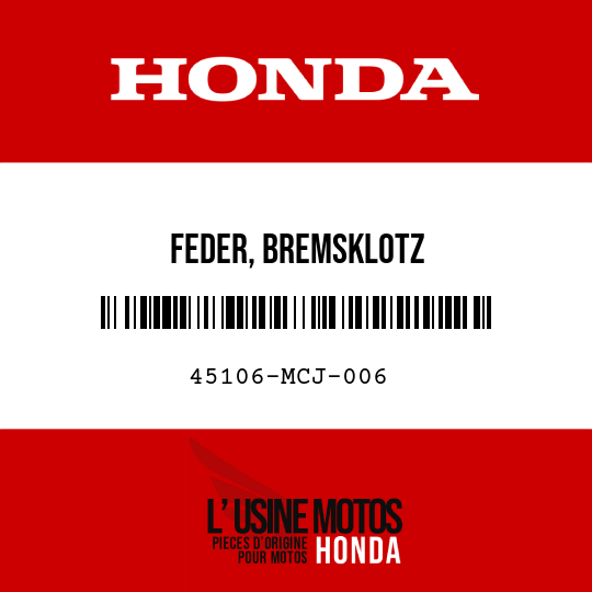 image de 45106-MCJ-006 FEDER, BREMSKLOTZ