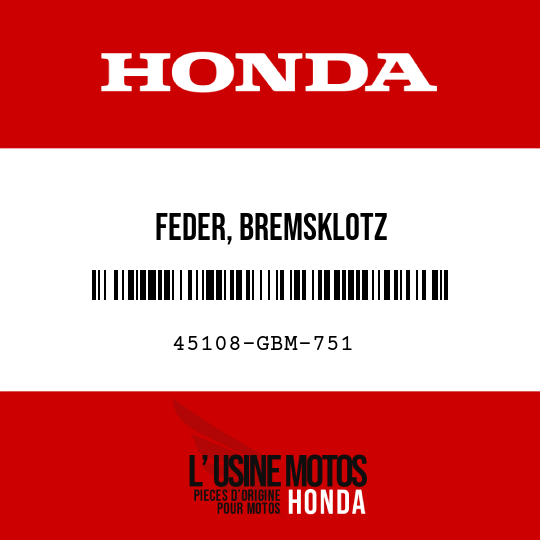 image de 45108-GBM-751 FEDER, BREMSKLOTZ
