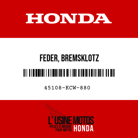image de 45108-KCW-880 FEDER, BREMSKLOTZ