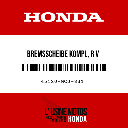 image de 45120-MCJ-831 BREMSSCHEIBE KOMPL, R V