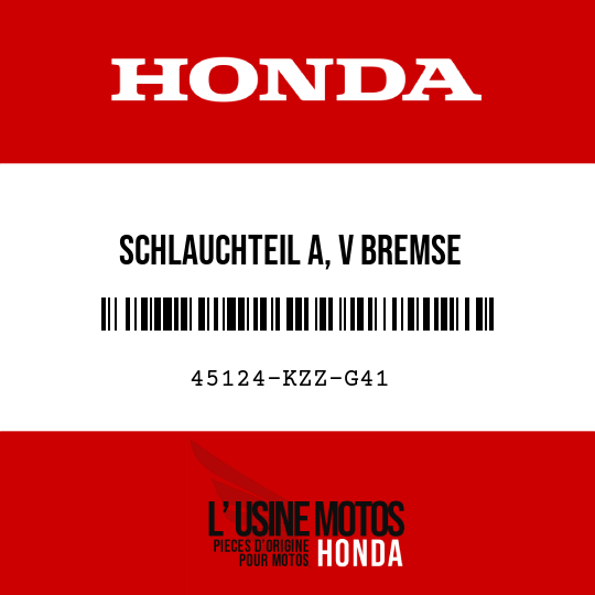 image de 45124-KZZ-G41 SCHLAUCHTEIL A, V BREMSE