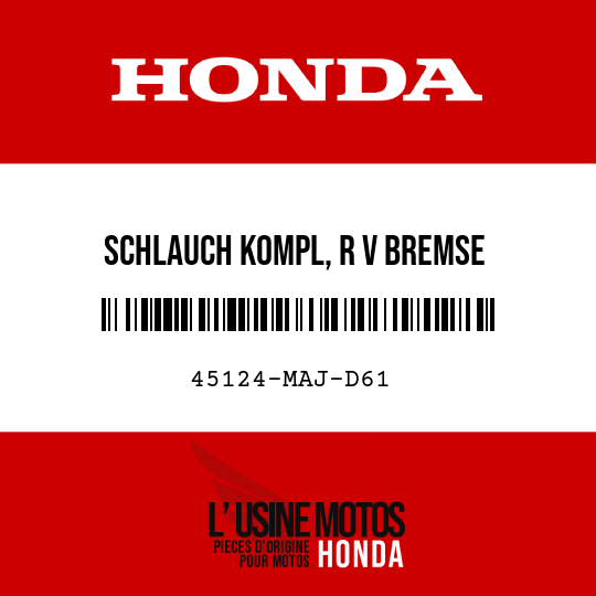 image de 45124-MAJ-D61 SCHLAUCH KOMPL, R V BREMSE