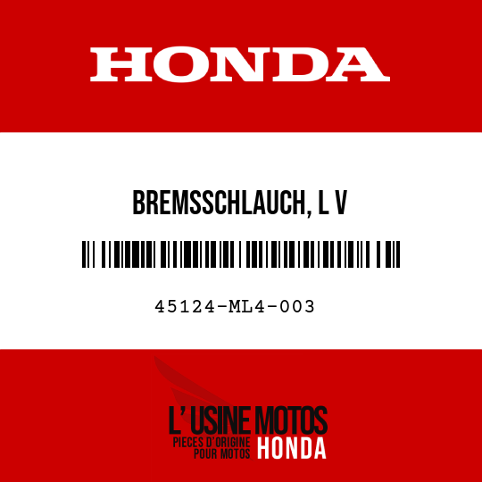 image de 45124-ML4-003 BREMSSCHLAUCH, L V