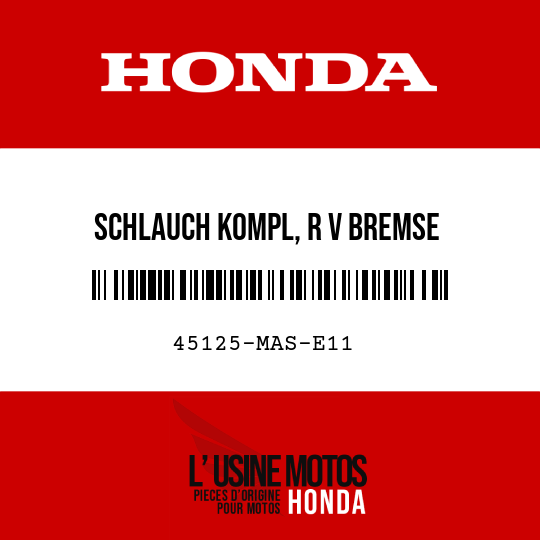 image de 45125-MAS-E11 SCHLAUCH KOMPL, R V BREMSE