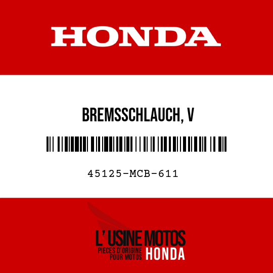 image de 45125-MCB-611 BREMSSCHLAUCH, V