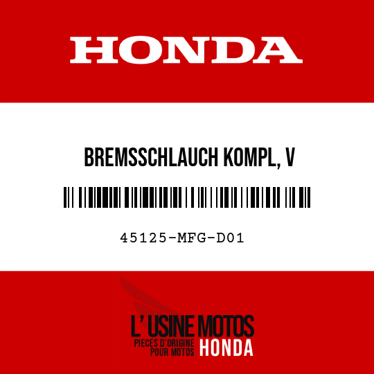 image de 45125-MFG-D01 BREMSSCHLAUCH KOMPL, V