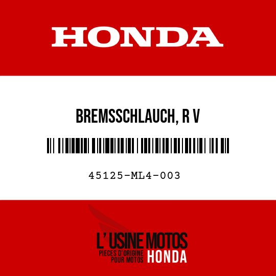 image de 45125-ML4-003 BREMSSCHLAUCH, R V
