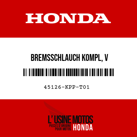image de 45126-KPP-T01 BREMSSCHLAUCH KOMPL, V