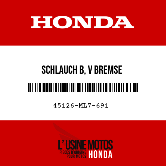 image de 45126-ML7-691 SCHLAUCH B, V BREMSE