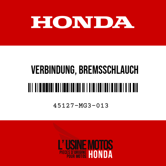 image de 45127-MG3-013 VERBINDUNG, BREMSSCHLAUCH