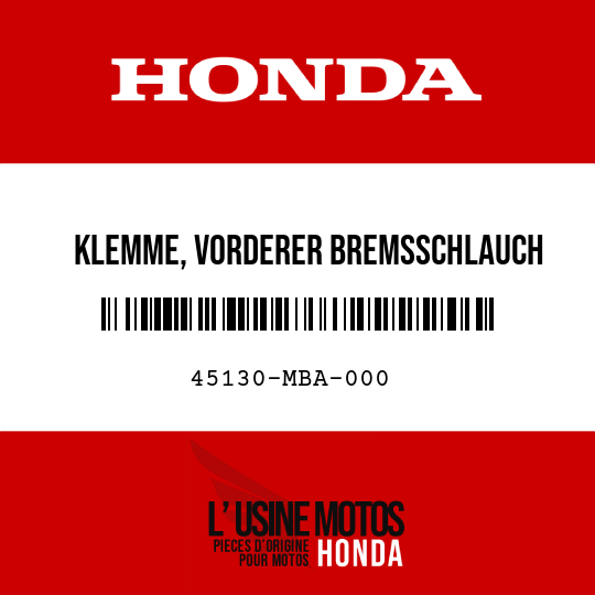 image de 45130-MBA-000 KLEMME, VORDERER BREMSSCHLAUCH