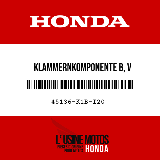 image de 45136-K1B-T20 KLAMMERNKOMPONENTE B, V BREMSSCHLAUCH