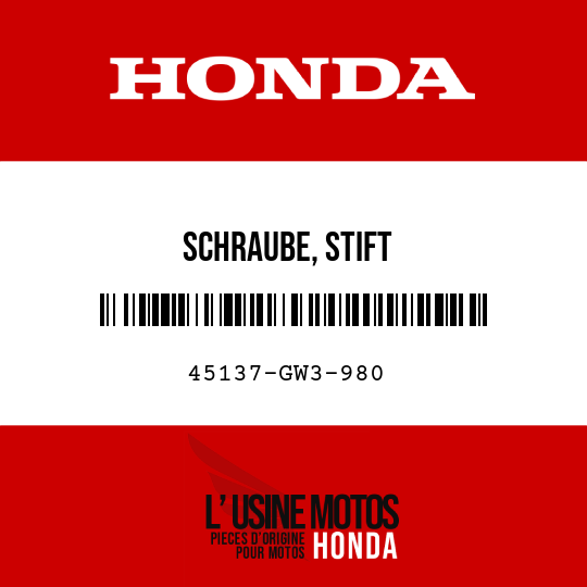 image de 45137-GW3-980 SCHRAUBE, STIFT