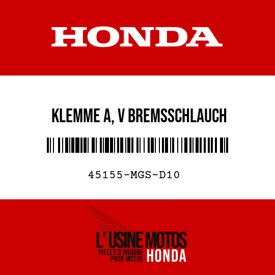 image de 45155-MGS-D10 KLEMME A, V BREMSSCHLAUCH