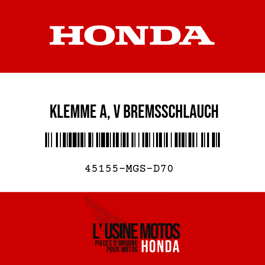 image de 45155-MGS-D70 KLEMME A, V BREMSSCHLAUCH