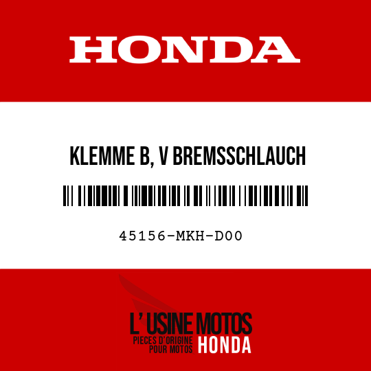 image de 45156-MKH-D00 KLEMME B, V BREMSSCHLAUCH