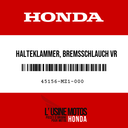 image de 45156-MZ1-000 HALTEKLAMMER, BREMSSCHLAUCH VR