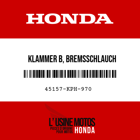 image de 45157-KPH-970 KLAMMER B, BREMSSCHLAUCH