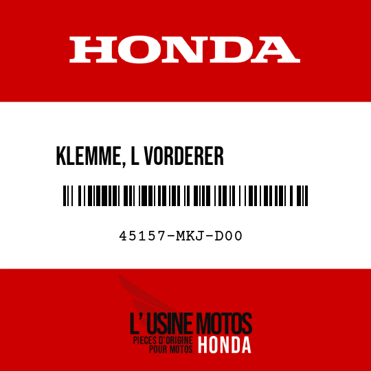 image de 45157-MKJ-D00 KLEMME, L VORDERER           BREMSSCHLAUCH