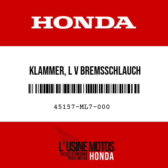 image de 45157-ML7-000 KLAMMER, L V BREMSSCHLAUCH
