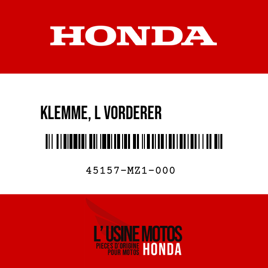 image de 45157-MZ1-000 KLEMME, L VORDERER BREMSSCHLAUCH