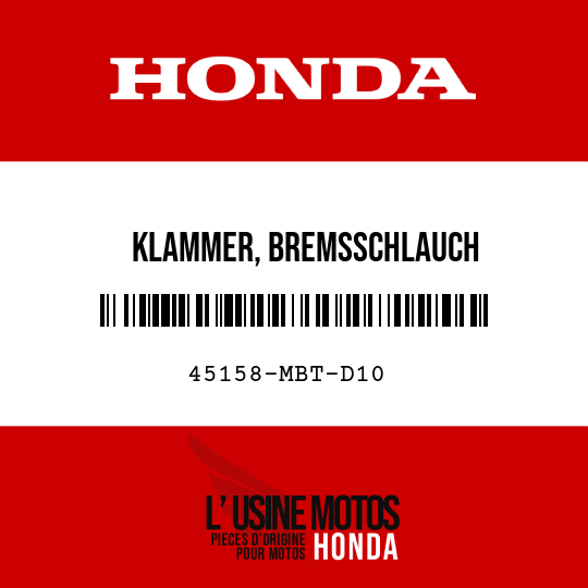 image de 45158-MBT-D10 KLAMMER, BREMSSCHLAUCH