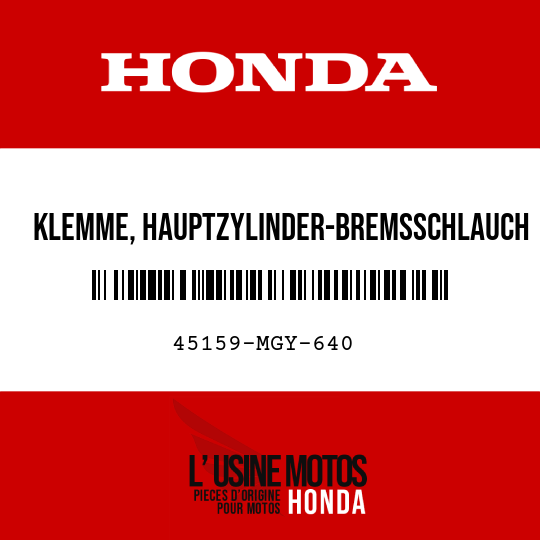 image de 45159-MGY-640 KLEMME, HAUPTZYLINDER-BREMSSCHLAUCH V