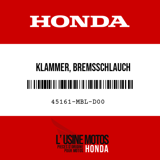 image de 45161-MBL-D00 KLAMMER, BREMSSCHLAUCH
