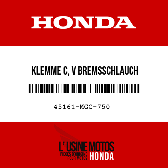 image de 45161-MGC-750 KLEMME C, V BREMSSCHLAUCH