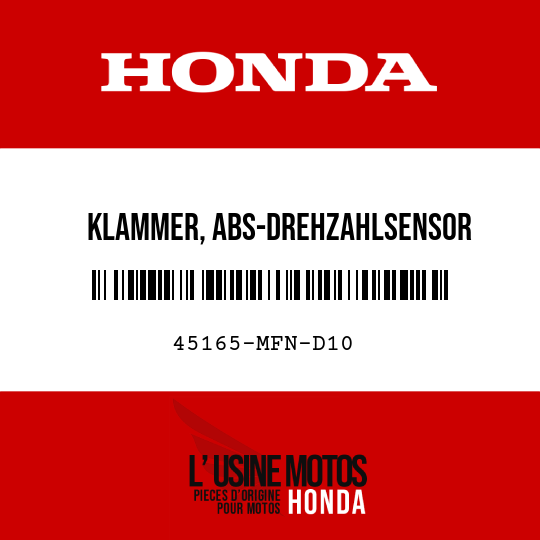 image de 45165-MFN-D10 KLAMMER, ABS-DREHZAHLSENSOR