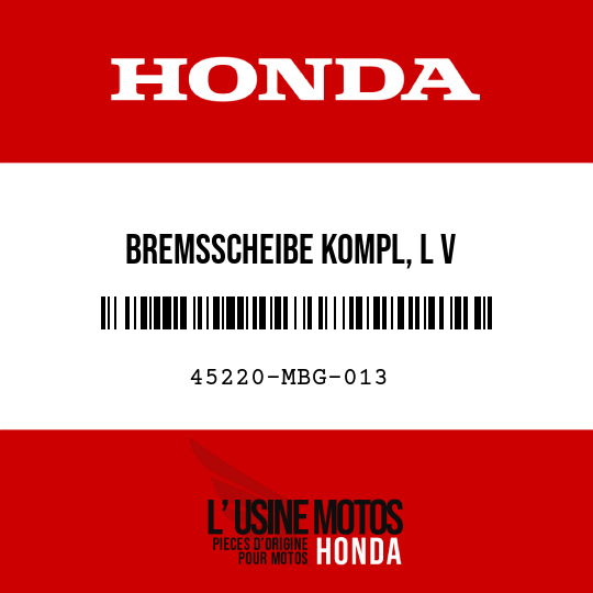 image de 45220-MBG-013 BREMSSCHEIBE KOMPL, L V