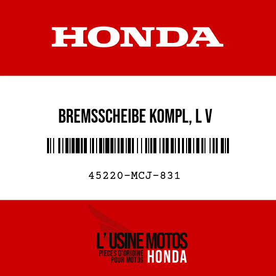 image de 45220-MCJ-831 BREMSSCHEIBE KOMPL, L V