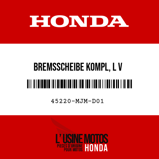 image de 45220-MJM-D01 BREMSSCHEIBE KOMPL, L V