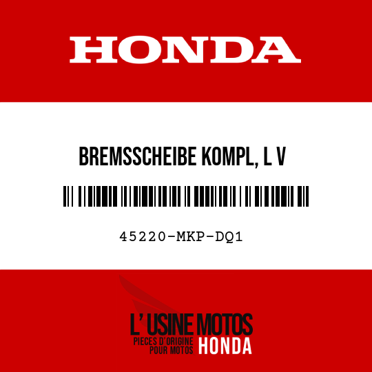 image de 45220-MKP-DQ1 BREMSSCHEIBE KOMPL, L V