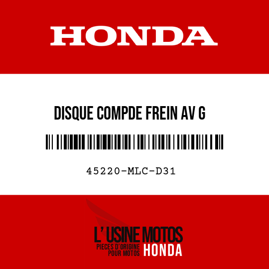 image de 45220-MLC-D31 DISQUE COMPDE FREIN AV G