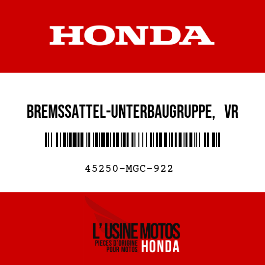 image de 45250-MGC-922 BREMSSATTEL-UNTERBAUGRUPPE,   VR (NISSIN)