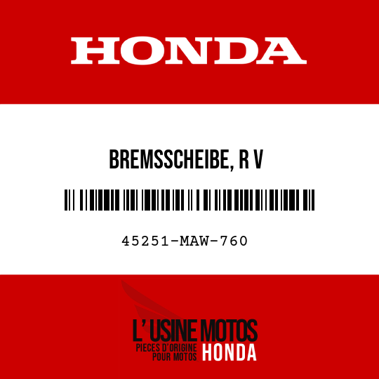 image de 45251-MAW-760 BREMSSCHEIBE, R V