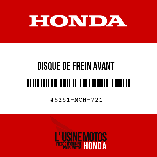 image de 45251-MCN-721 DISQUE DE FREIN AVANT