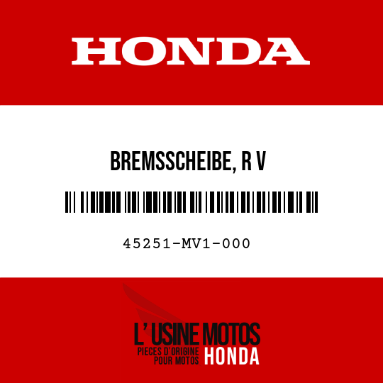 image de 45251-MV1-000 BREMSSCHEIBE, R V