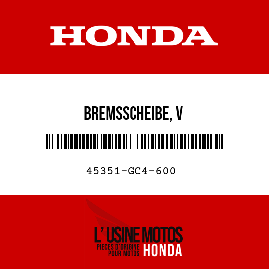 image de 45351-GC4-600 BREMSSCHEIBE, V