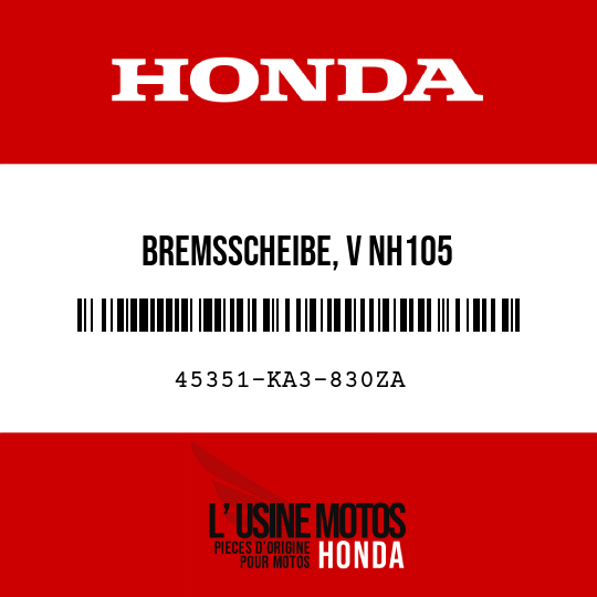 image de 45351-KA3-830ZA BREMSSCHEIBE, V NH105 